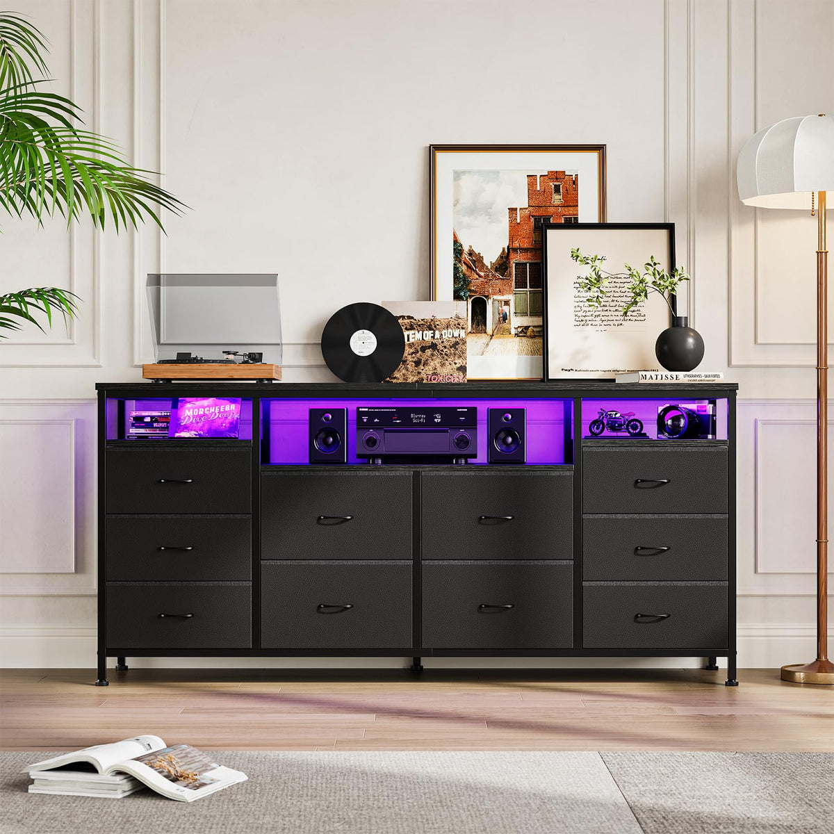 Dresser TV Stand with LED Lights H403