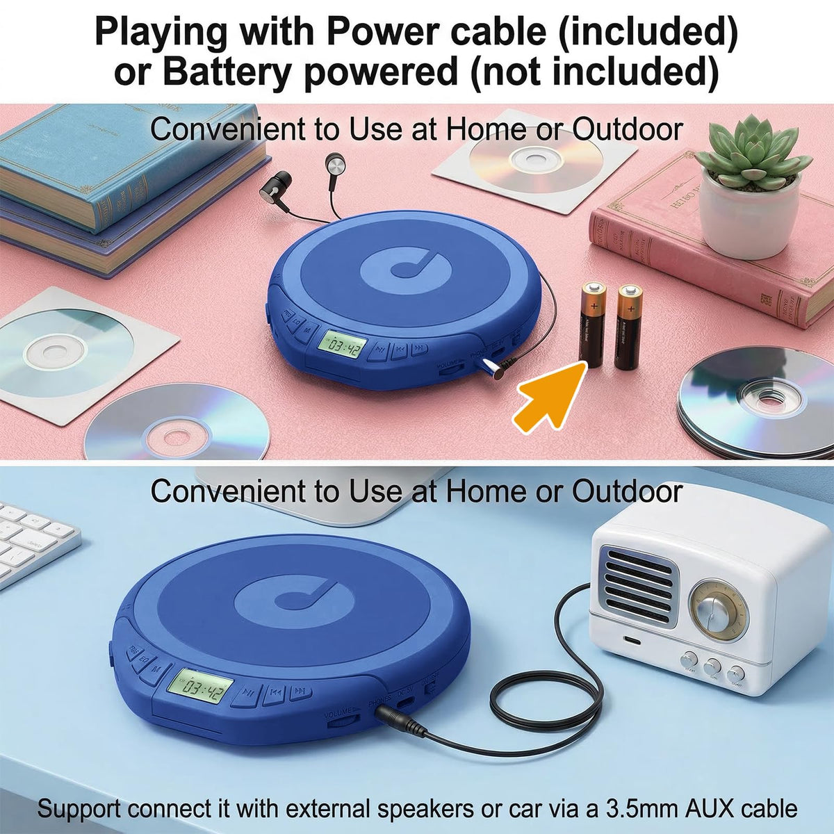 Portable CD Player with Earphones U24413
