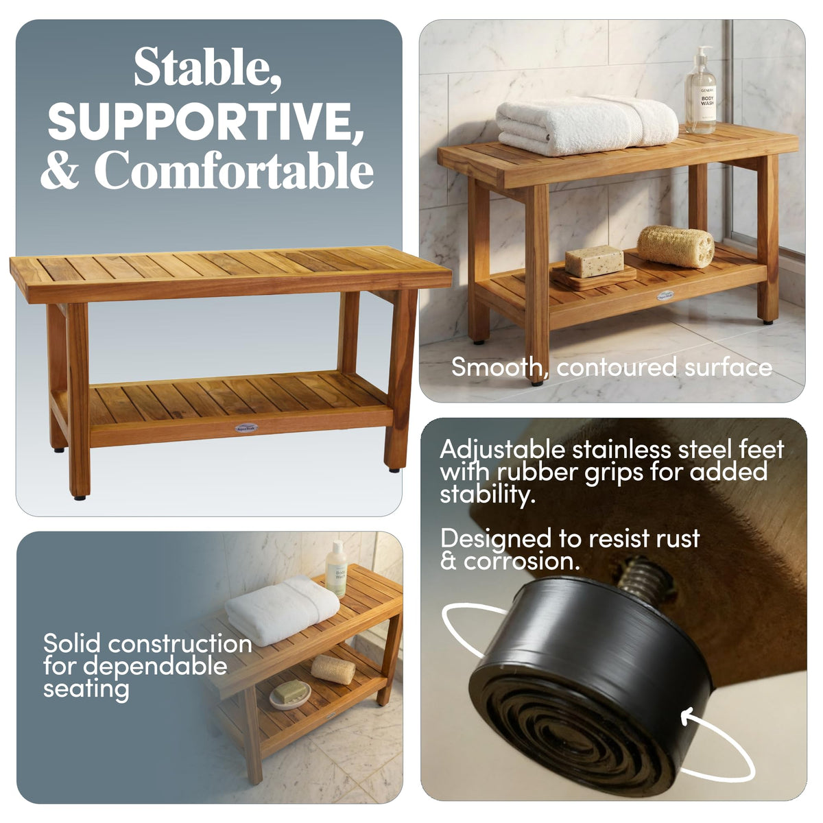 Teak Shower Bench J86317