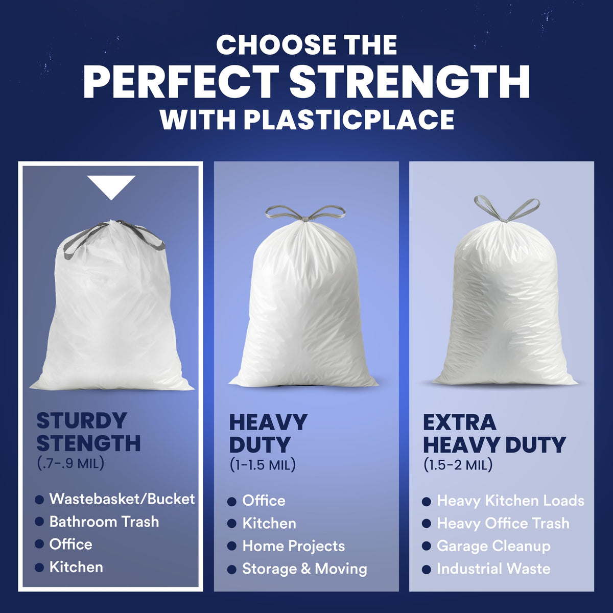 4 Gallon White Drawstring Trash Bags, 200 Count U824