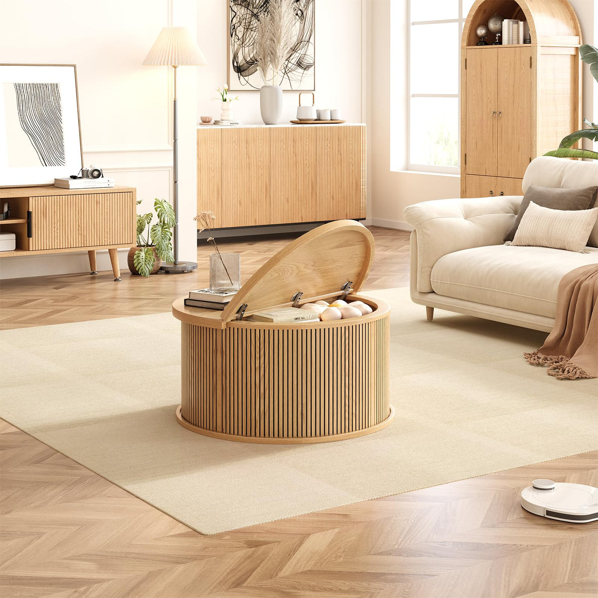 Round Lift Top Coffee Table with Storage K35829