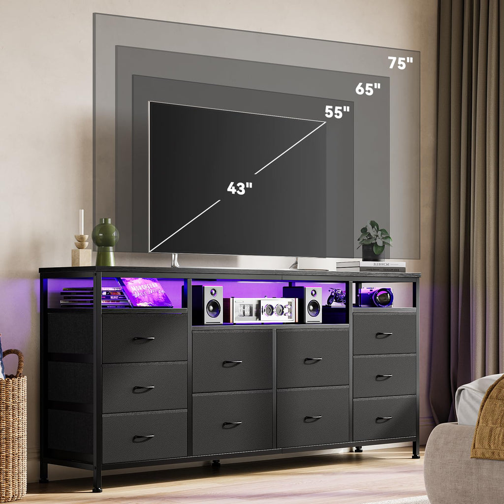 Dresser TV Stand with LED Lights H403