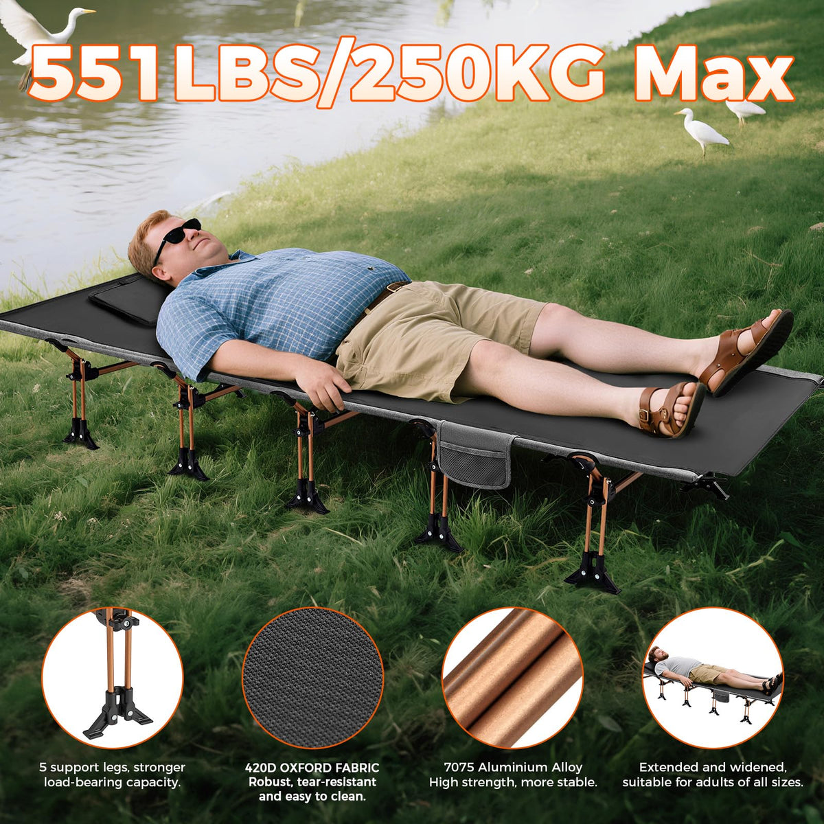 Lightweight Camping Cot J3055