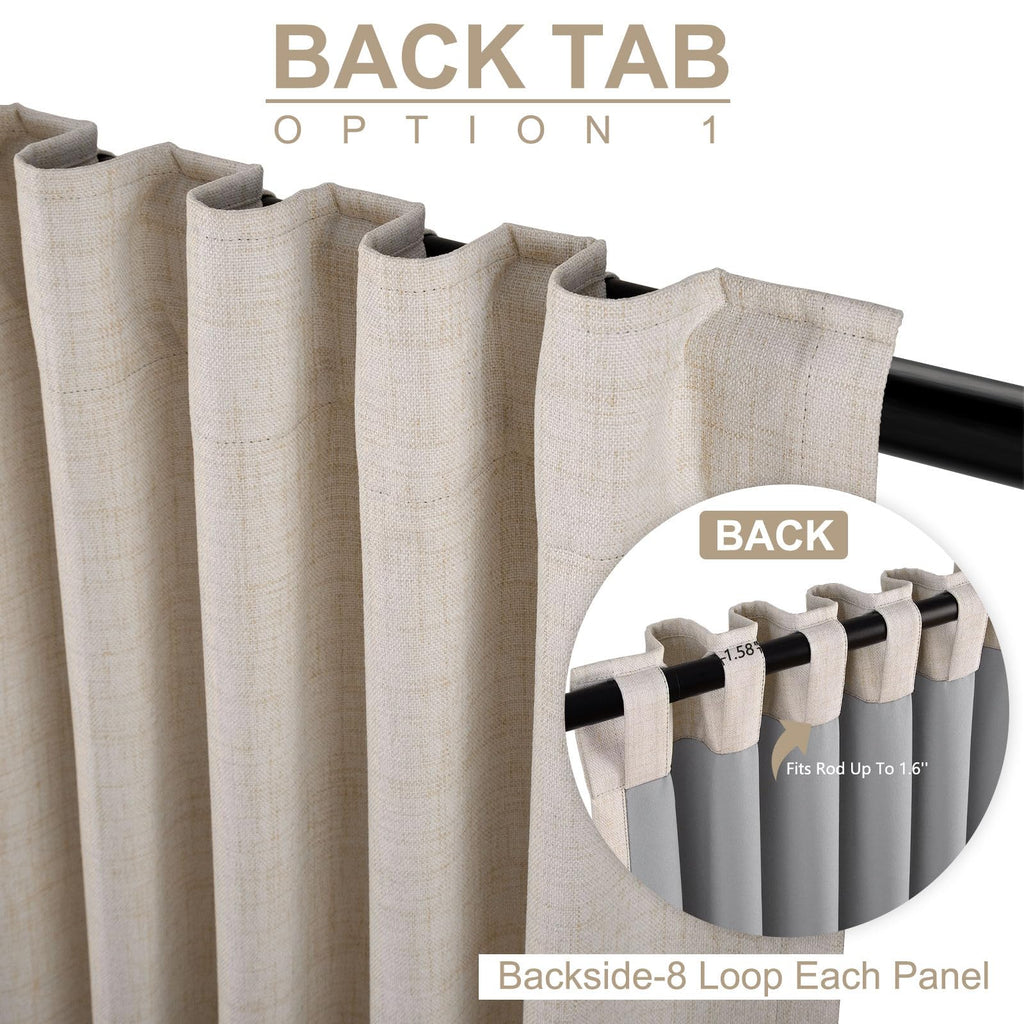Linen Textured Total Blackout Curtains 84 Inches Long, Cream K969270