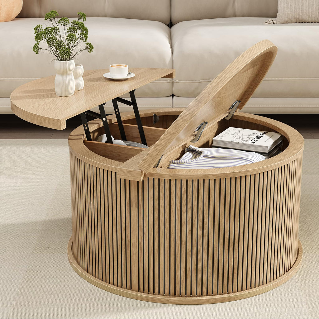 Round Lift Top Coffee Table with Storage K35829