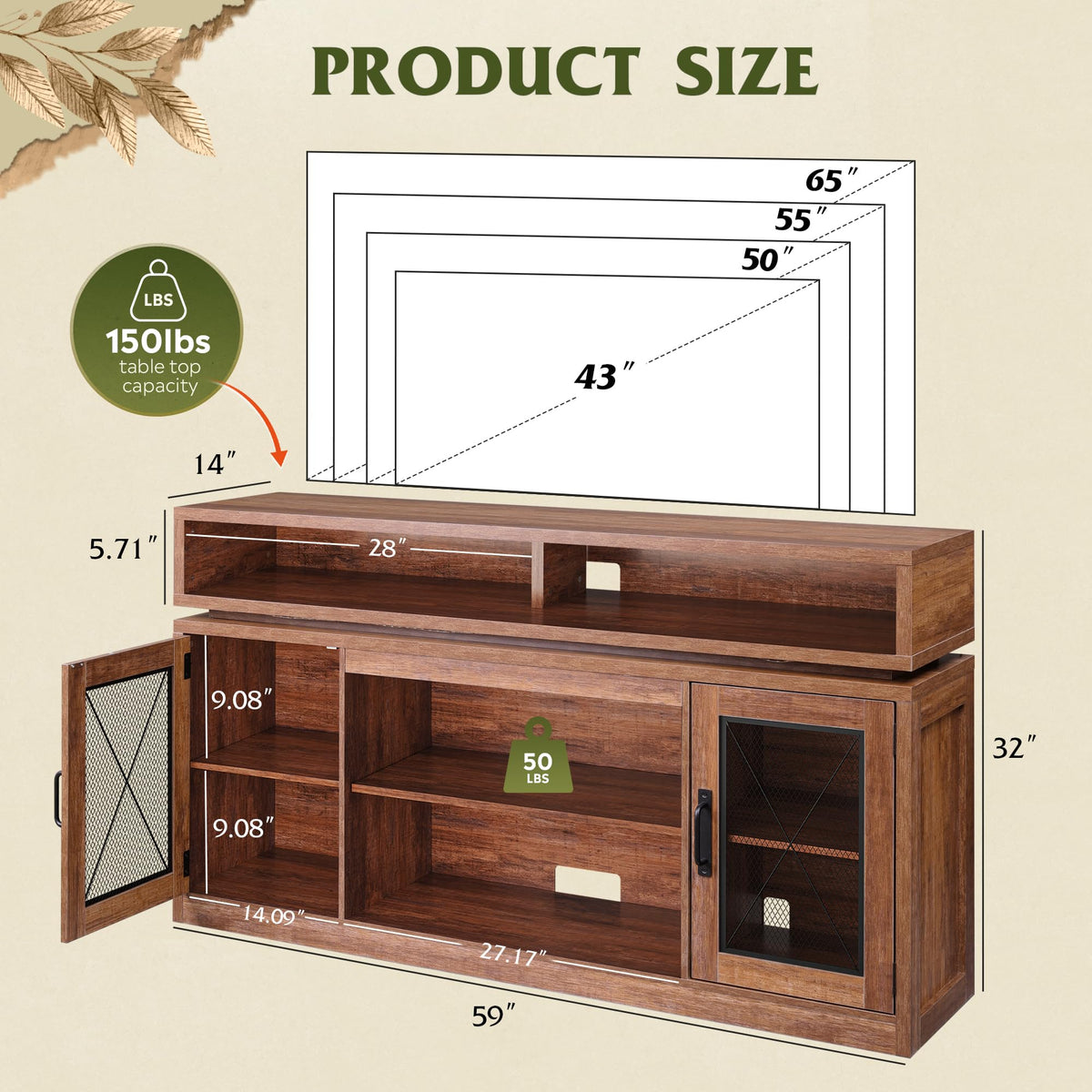 Brown TV Stand with LED I6145
