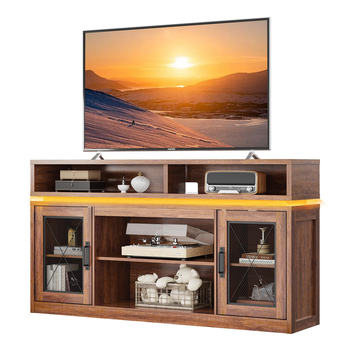 Brown TV Stand with LED I6145