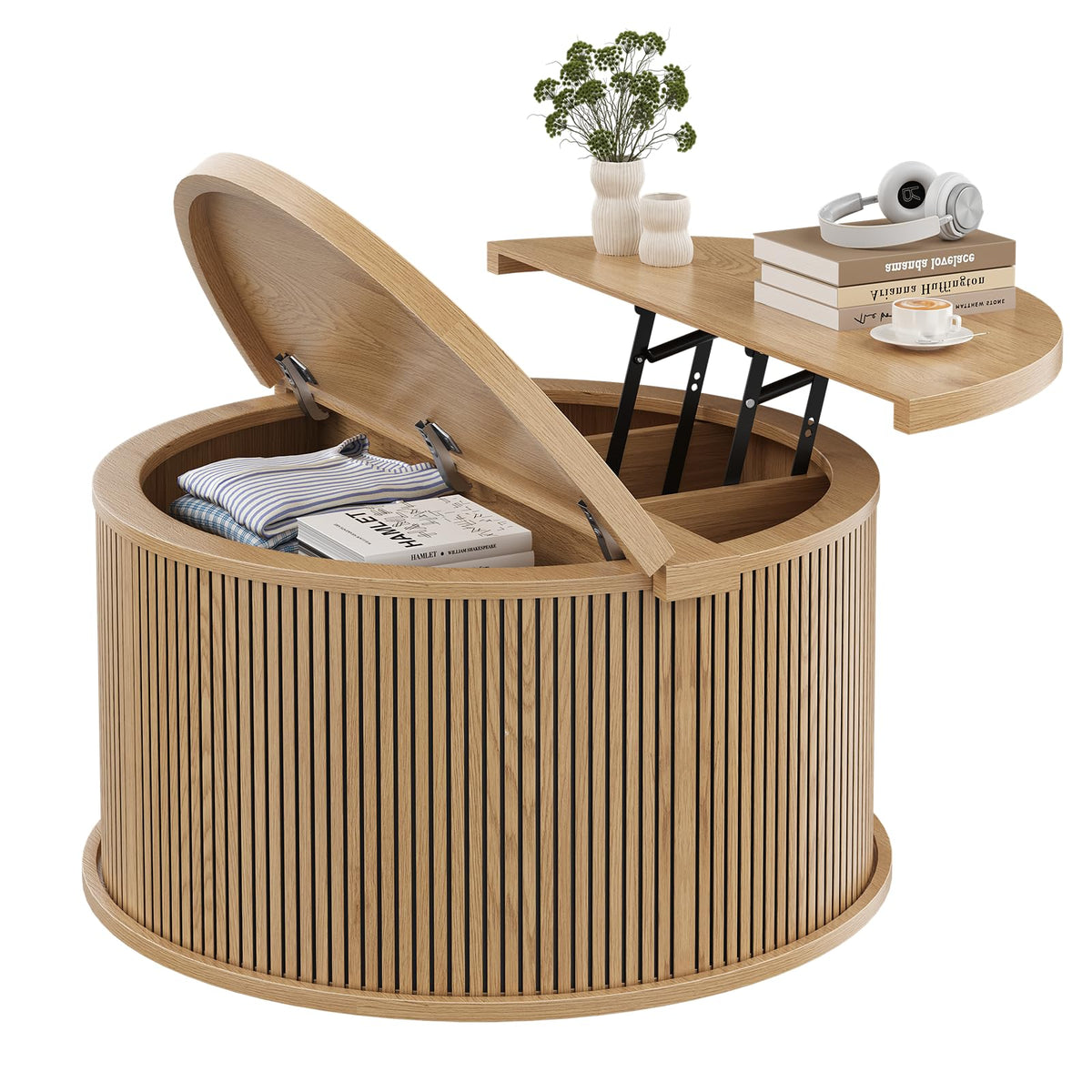 Round Lift Top Coffee Table with Storage K35829