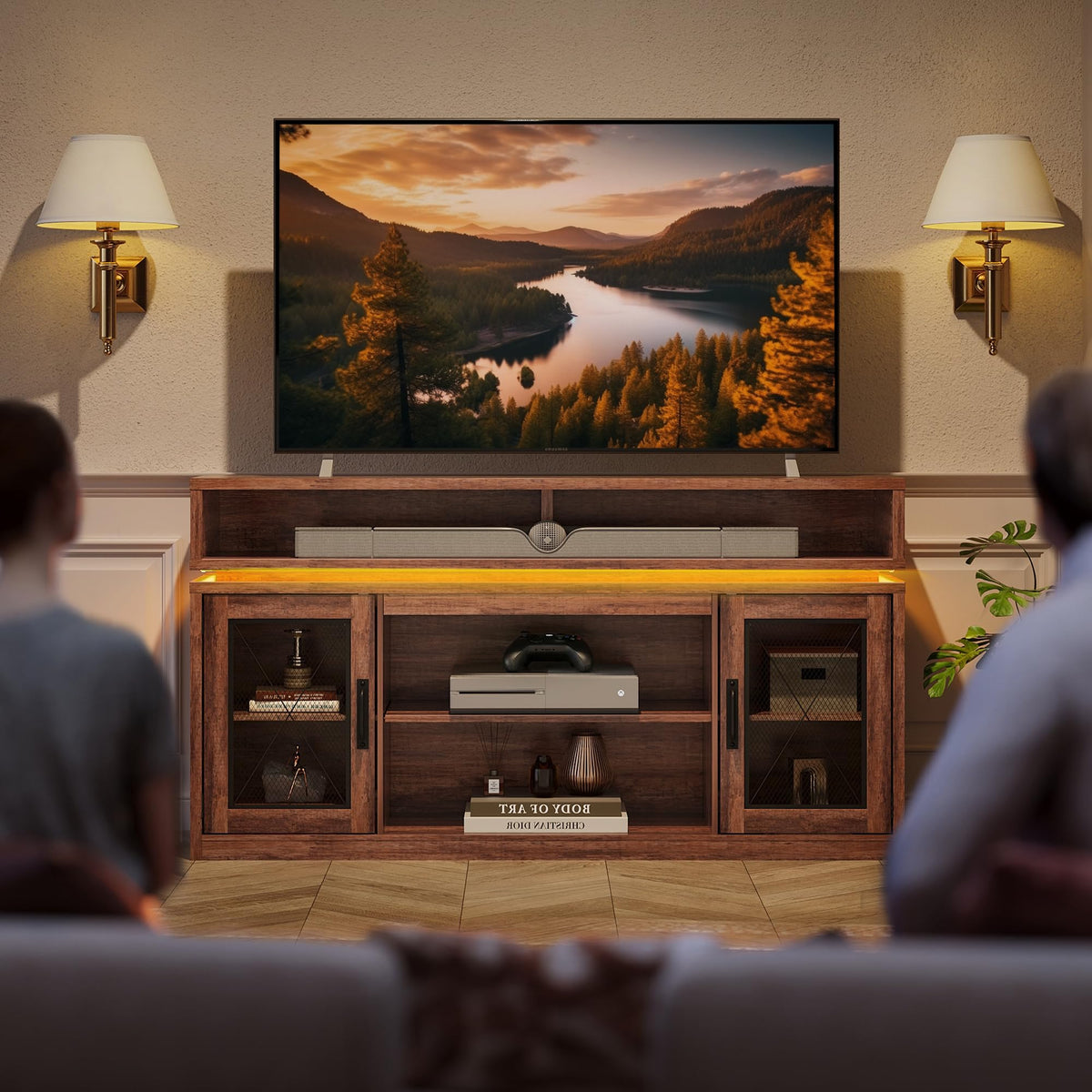 Brown TV Stand with LED I6145