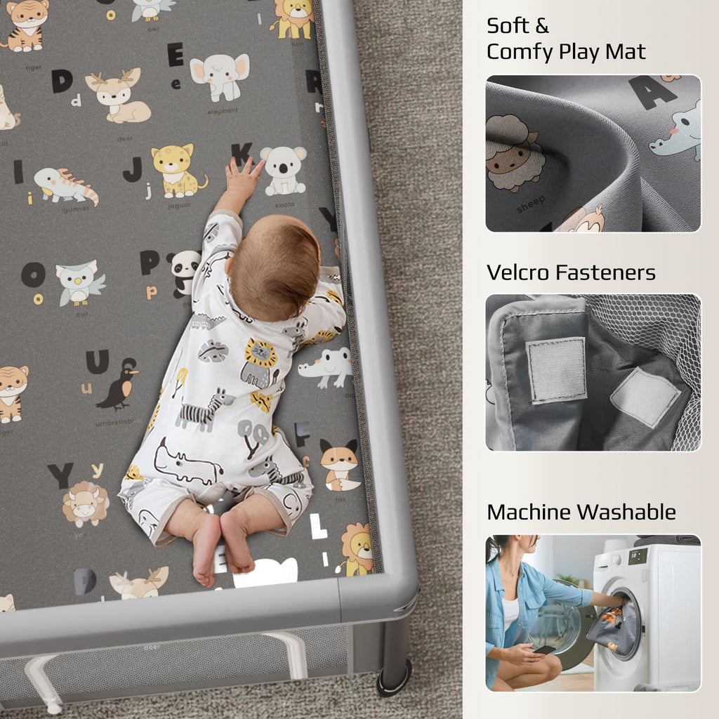 Foldable Baby Playpen with Mat and Travel Pack Z32271