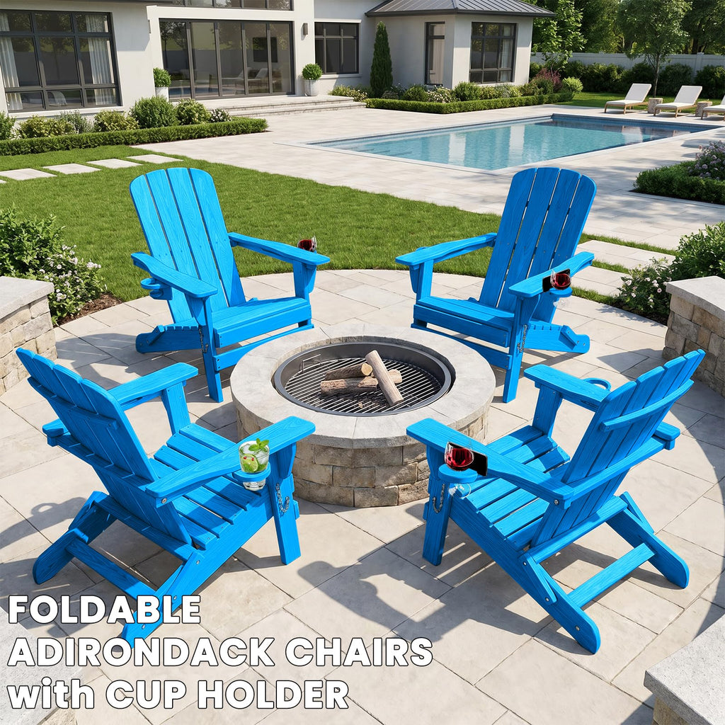 Folding Adirondack Chair with 2 Cup Holders E971157