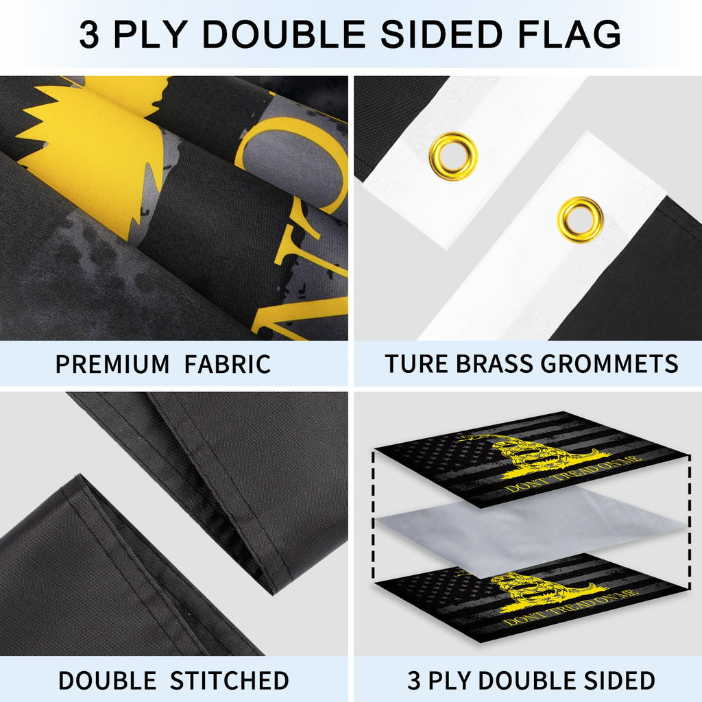 6ft Stainless Steel Spinning Flag Pole with 3x5 ft Double Sided Flag Y96357