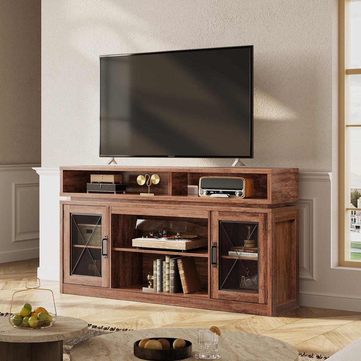 Brown TV Stand with LED I6145