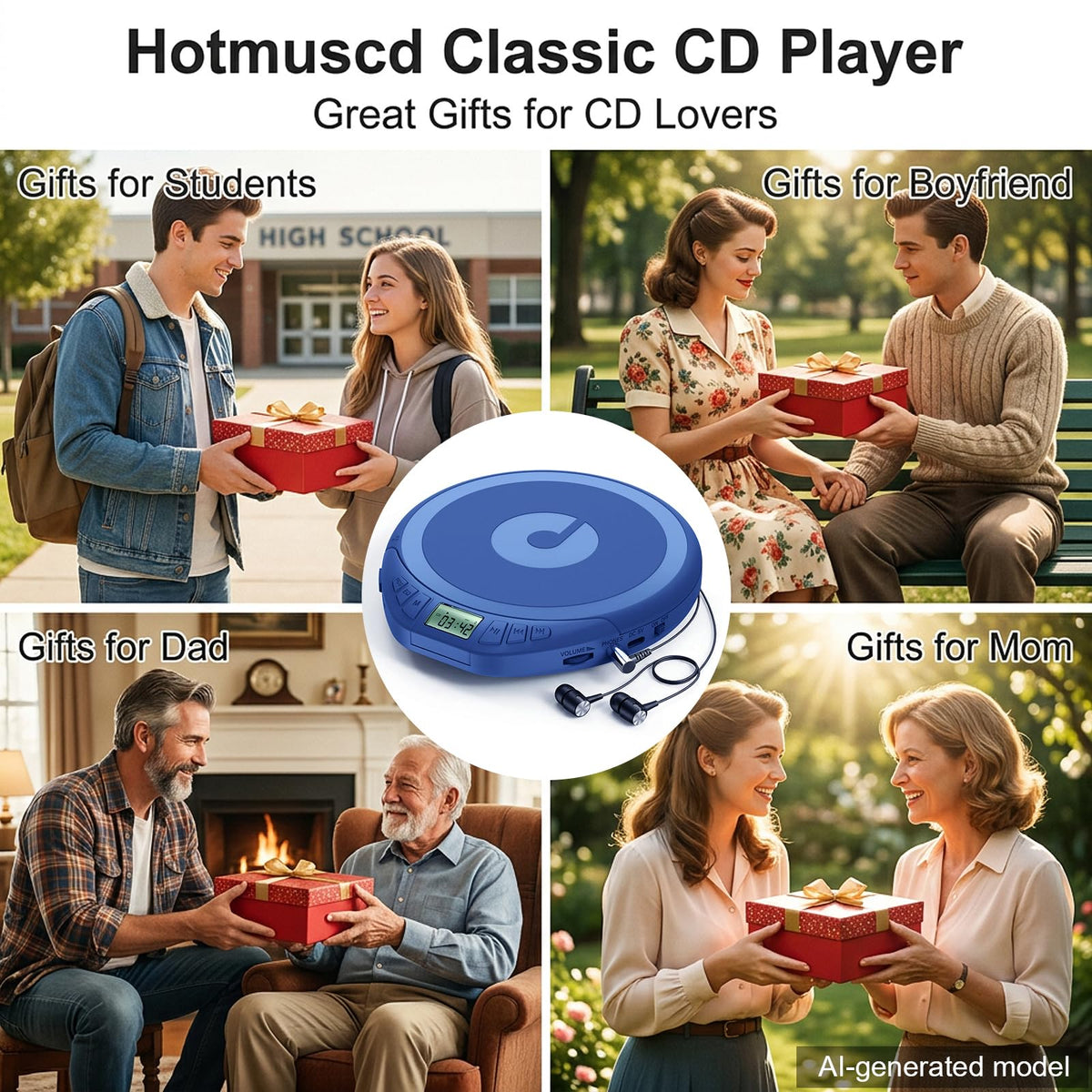 Portable CD Player with Earphones U24413