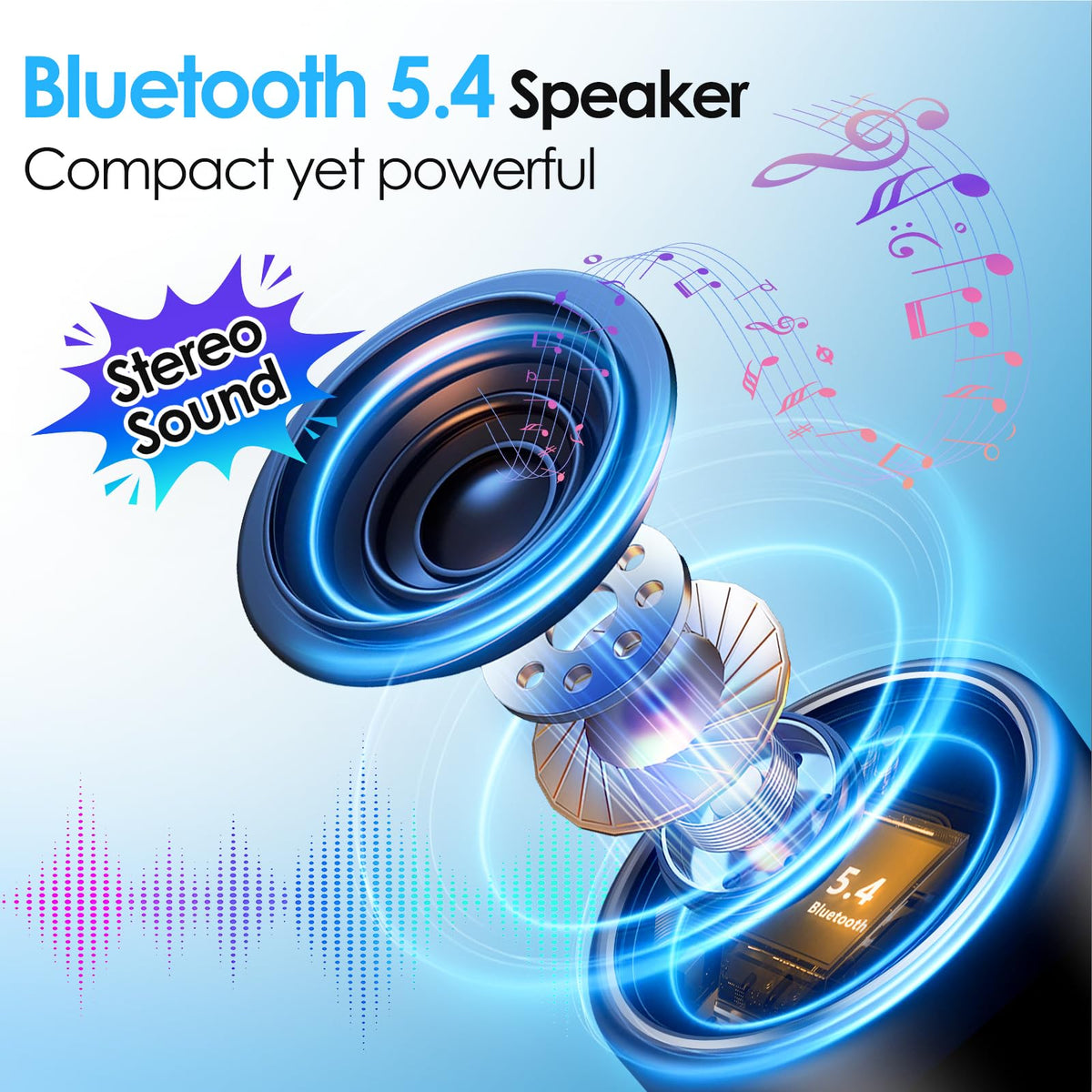 Portable Bluetooth Speaker with Noise Reduction Mic, Black T337670