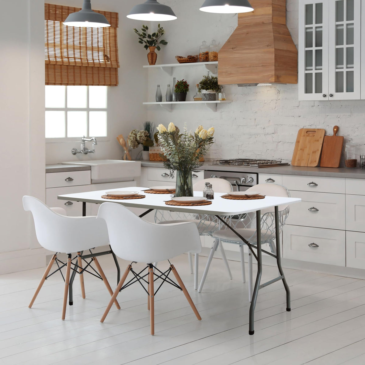 White 6FT Foldable Plastic Table B62886