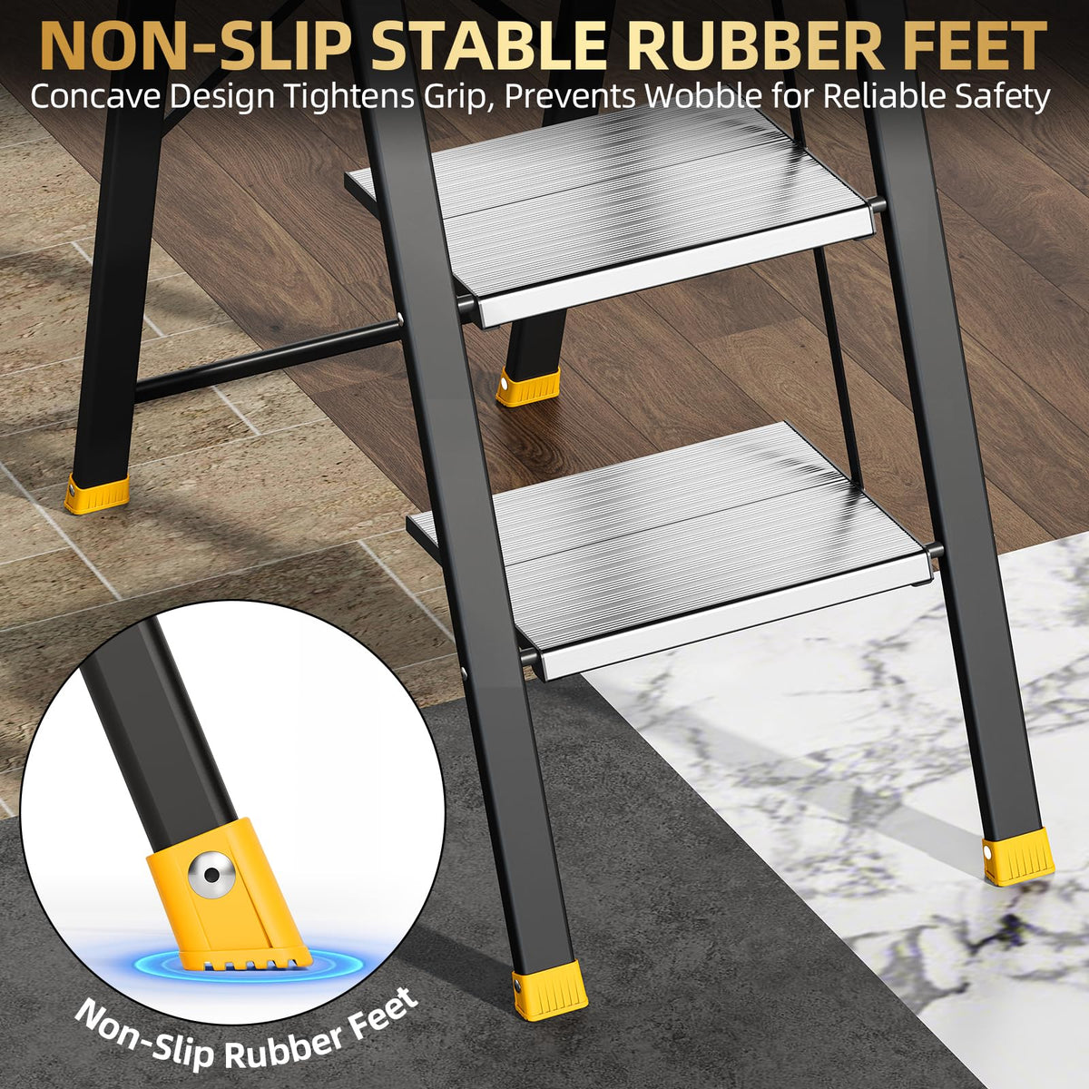 2 Step Ladder Lightweight Aluminum Folding Step Stool D167821