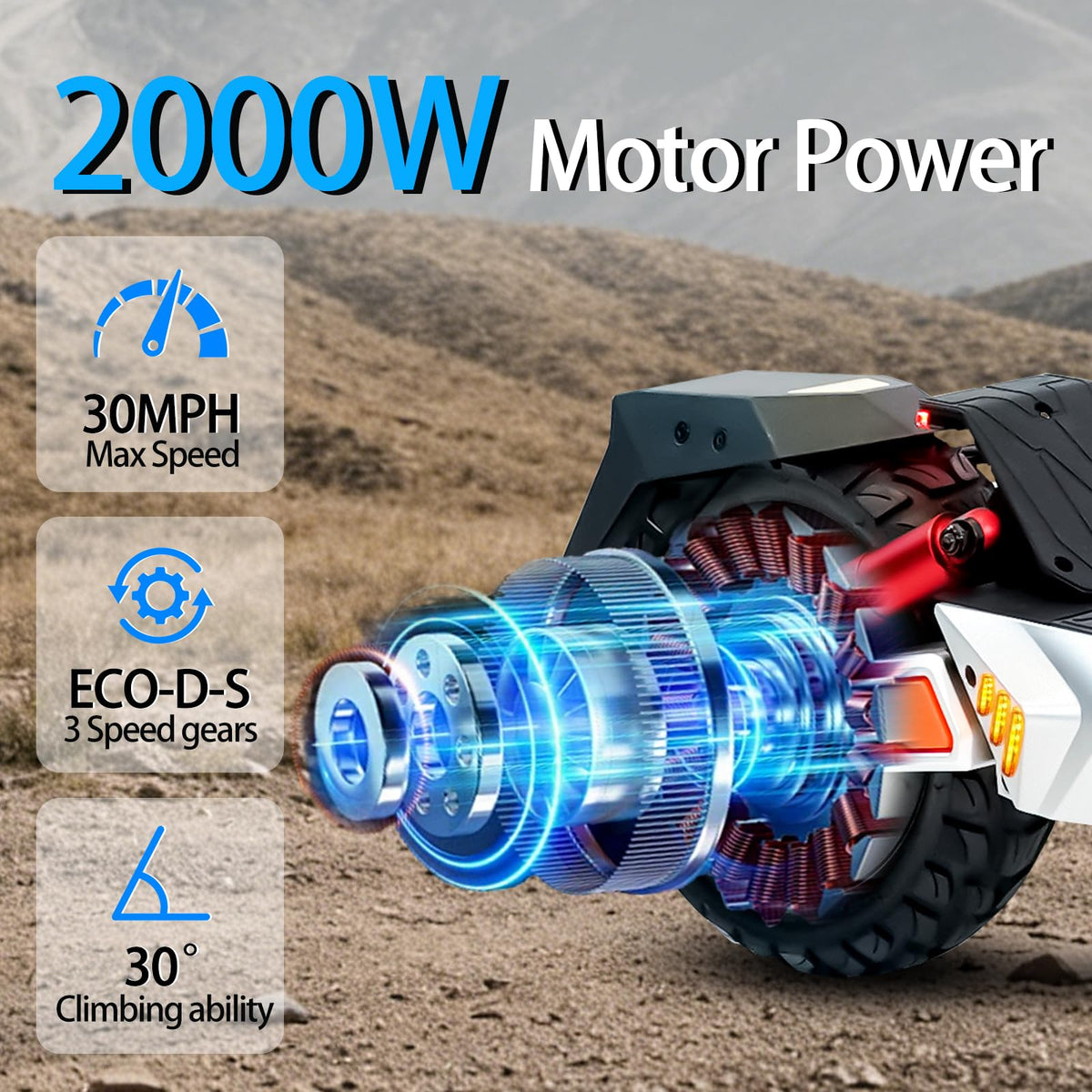 Electric Scooter 1600/4000/6000W Motor 50 Miles Range 10" Off Road Tire Folding E-Scooter with Detachable Seat O248