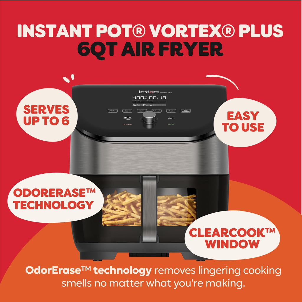 6 Qt 6-in-1 Air Fryer, Black M825