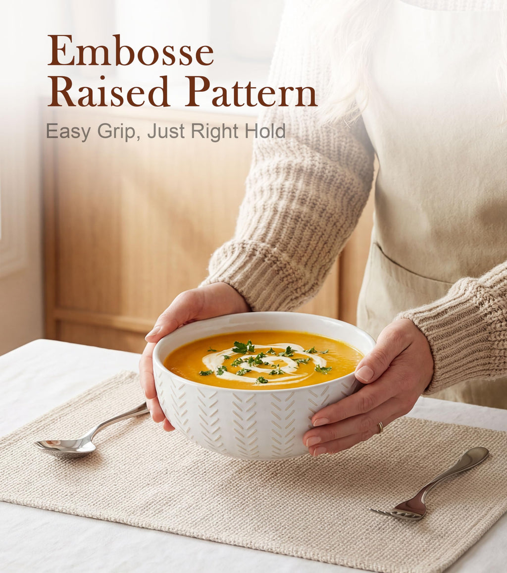 26 oz Ceramic Cereal Bowls Set of 4 V224217