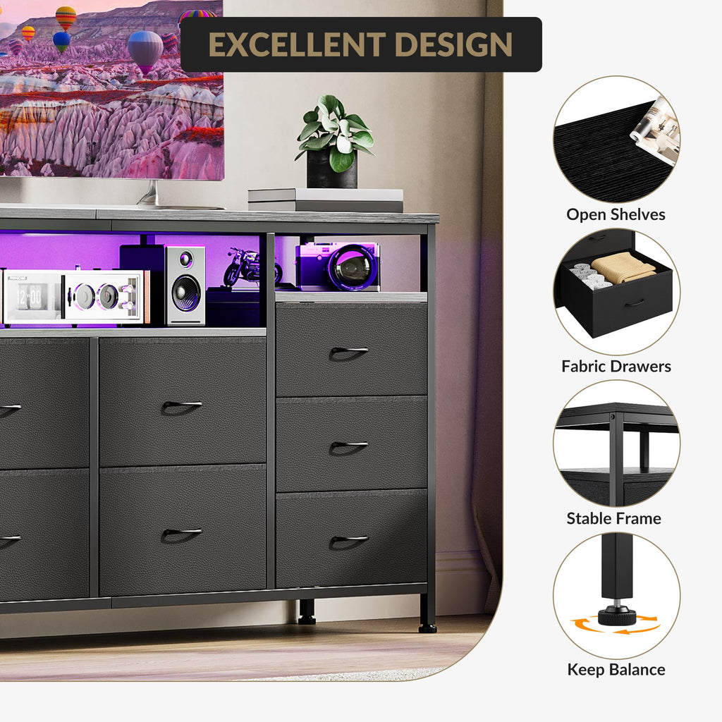 Dresser TV Stand with LED Lights H403
