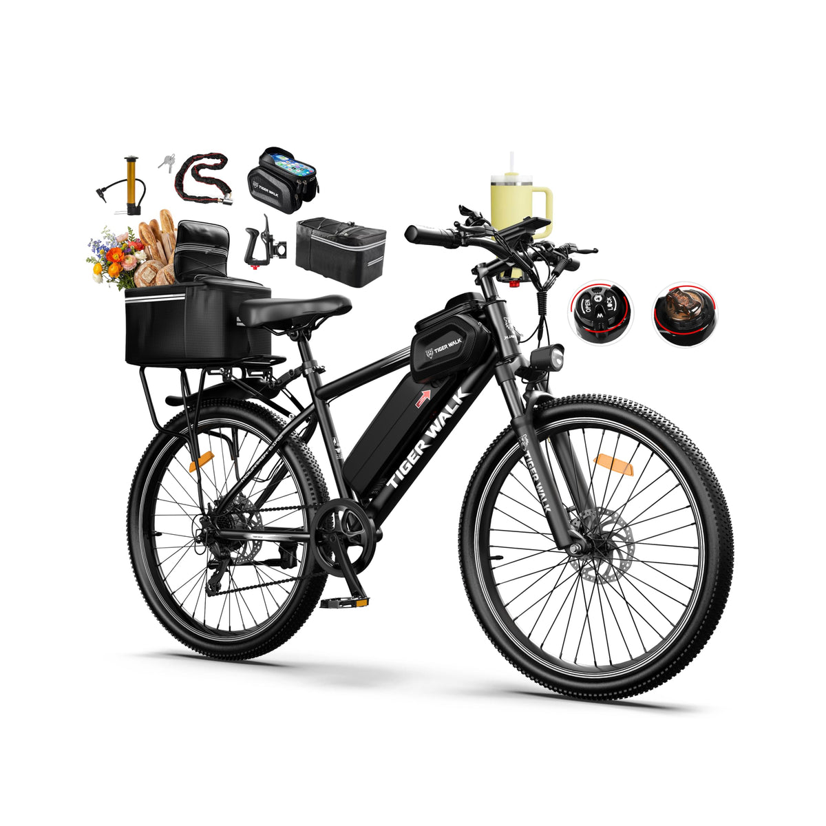 26" Electric Mountain Bike 48V 10Ah 7-Speed T4129