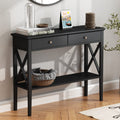 39" Entryway Table with Drawers and Storage Shelf O288040