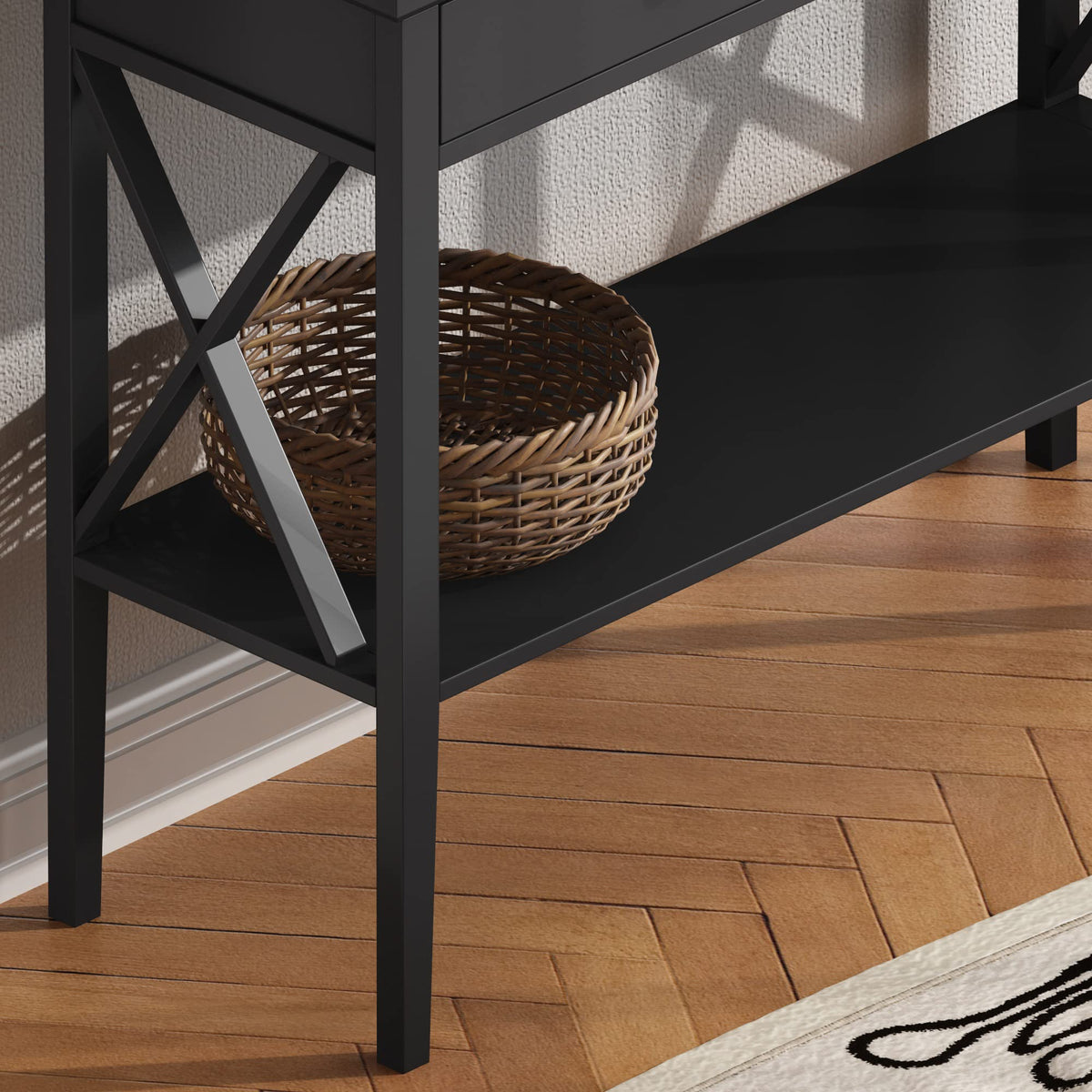39" Entryway Table with Drawers and Storage Shelf O288040