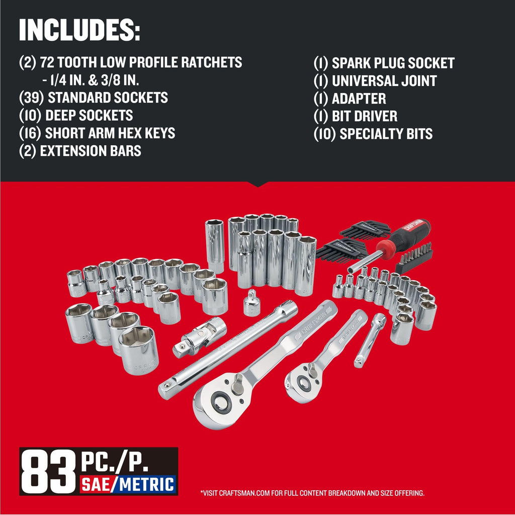 83 Piece Mechanics Tool and Socket Set E22245