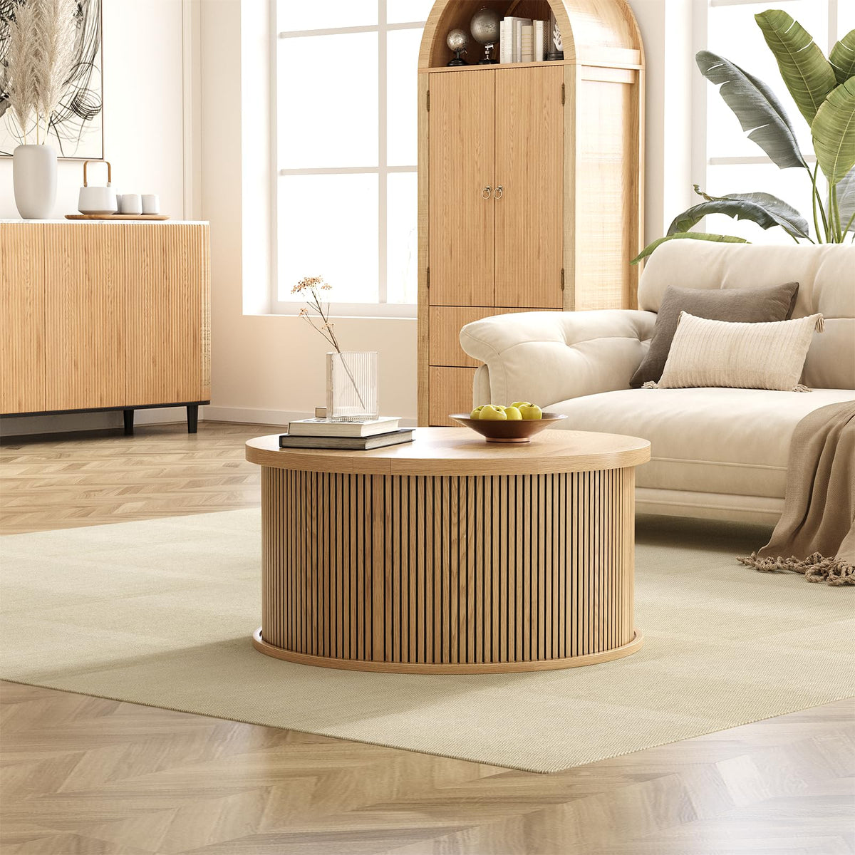 Round Lift Top Coffee Table with Storage K35829