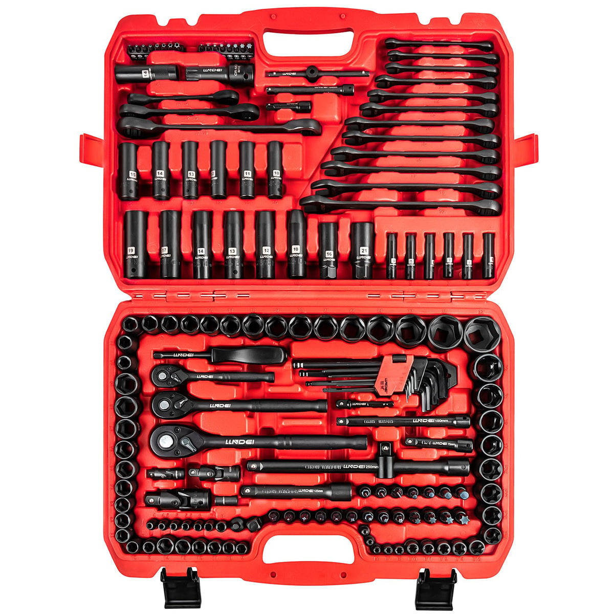 160Pc Mechanics Socket Set 1/2 1/4 3/8" Drive Metric F221088