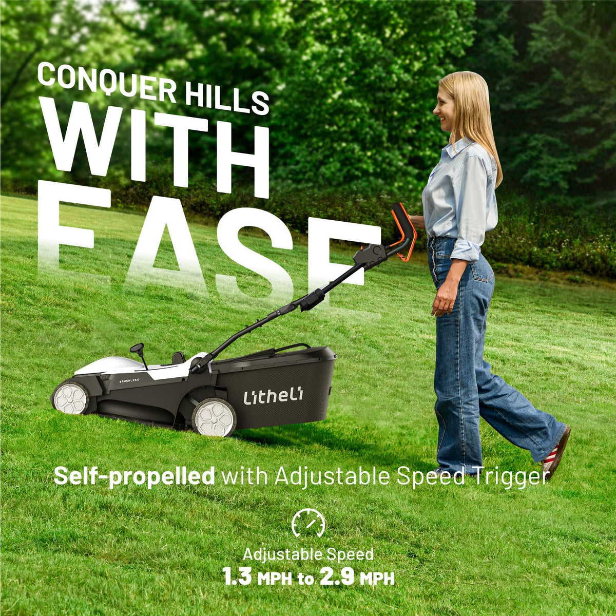 18" Cordless Electric Self Propelled Lawn Mower O5631