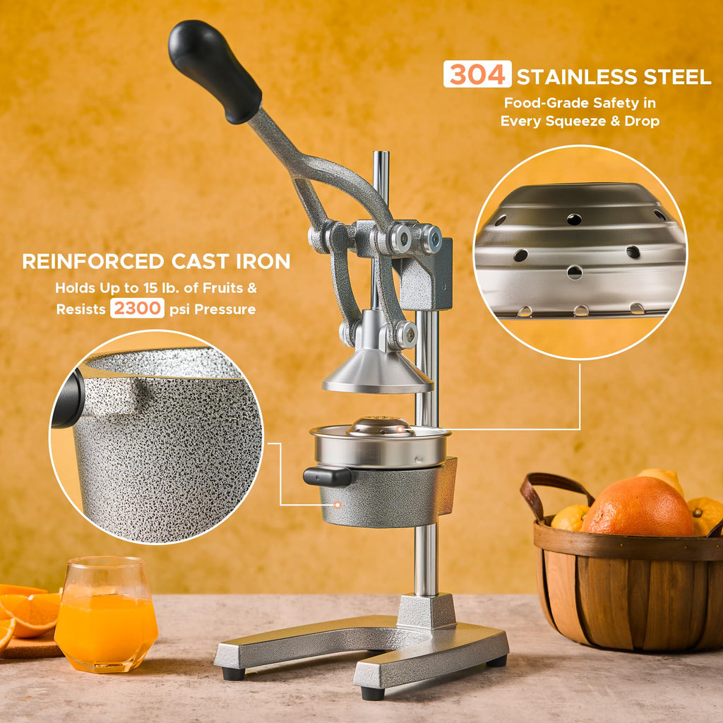 Cast Iron Manual Citrus Juicer with Strainer A4381