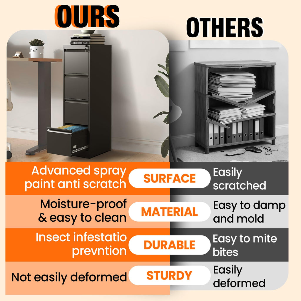 4 Drawer File Cabinet with Lock D76964