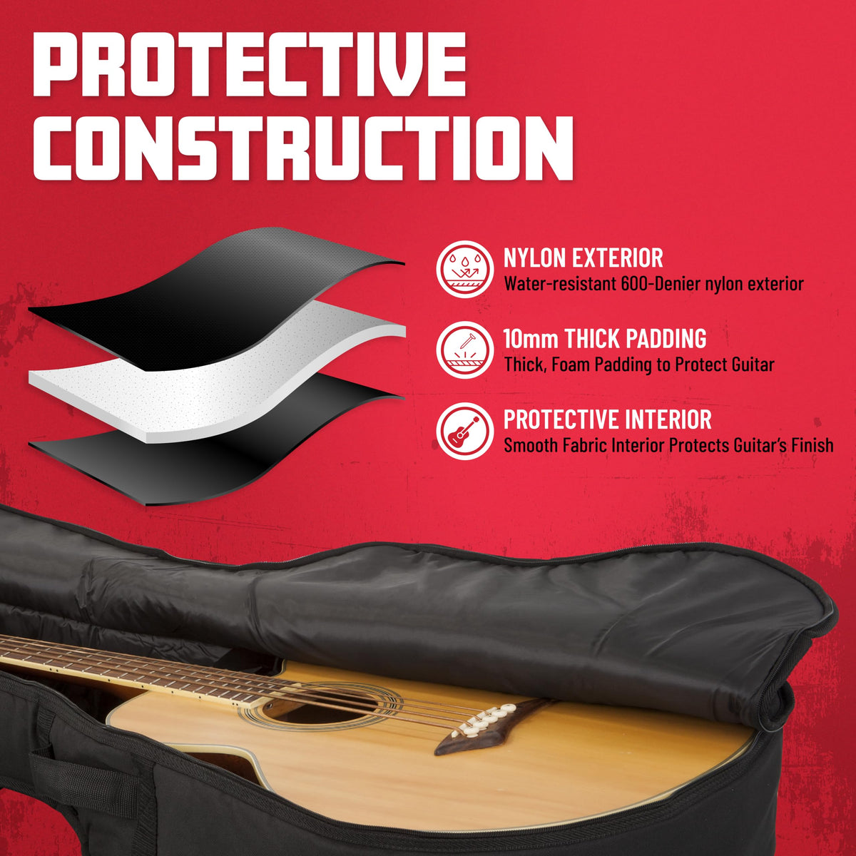 Foam Padded Acoustic Bass Guitar Gig Bag M15283