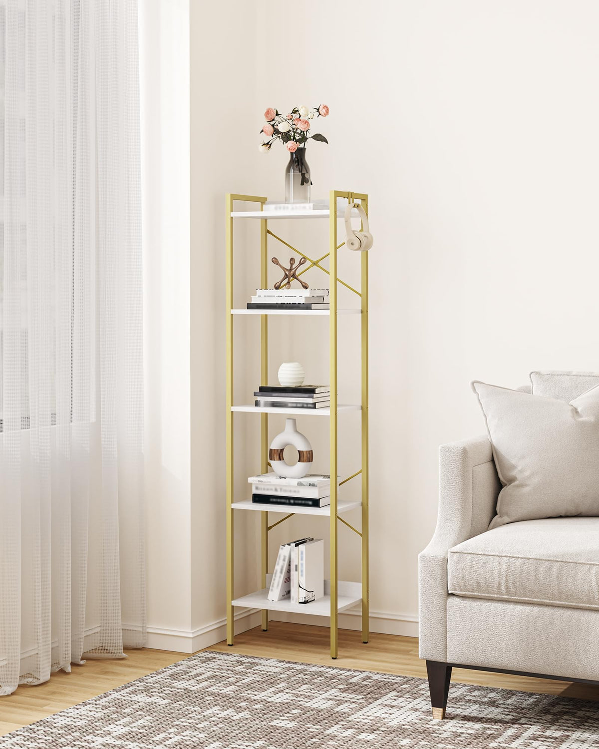 Bookshelf with 2 Hooks O7903