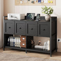 Black 2 Drawer Wood File Cabinet with Power Outlet E5662