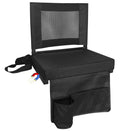 Portable Folding Bleacher Seats with Back Support and Cushion, Black S11827