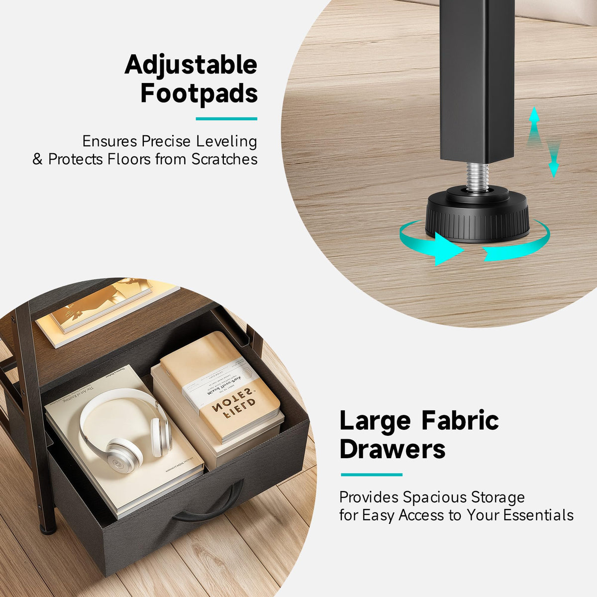 Black 3 Drawer Nightstand with Charging Station R45177