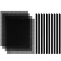 Black 4 Pcs Plastic Mesh Sheets L76242