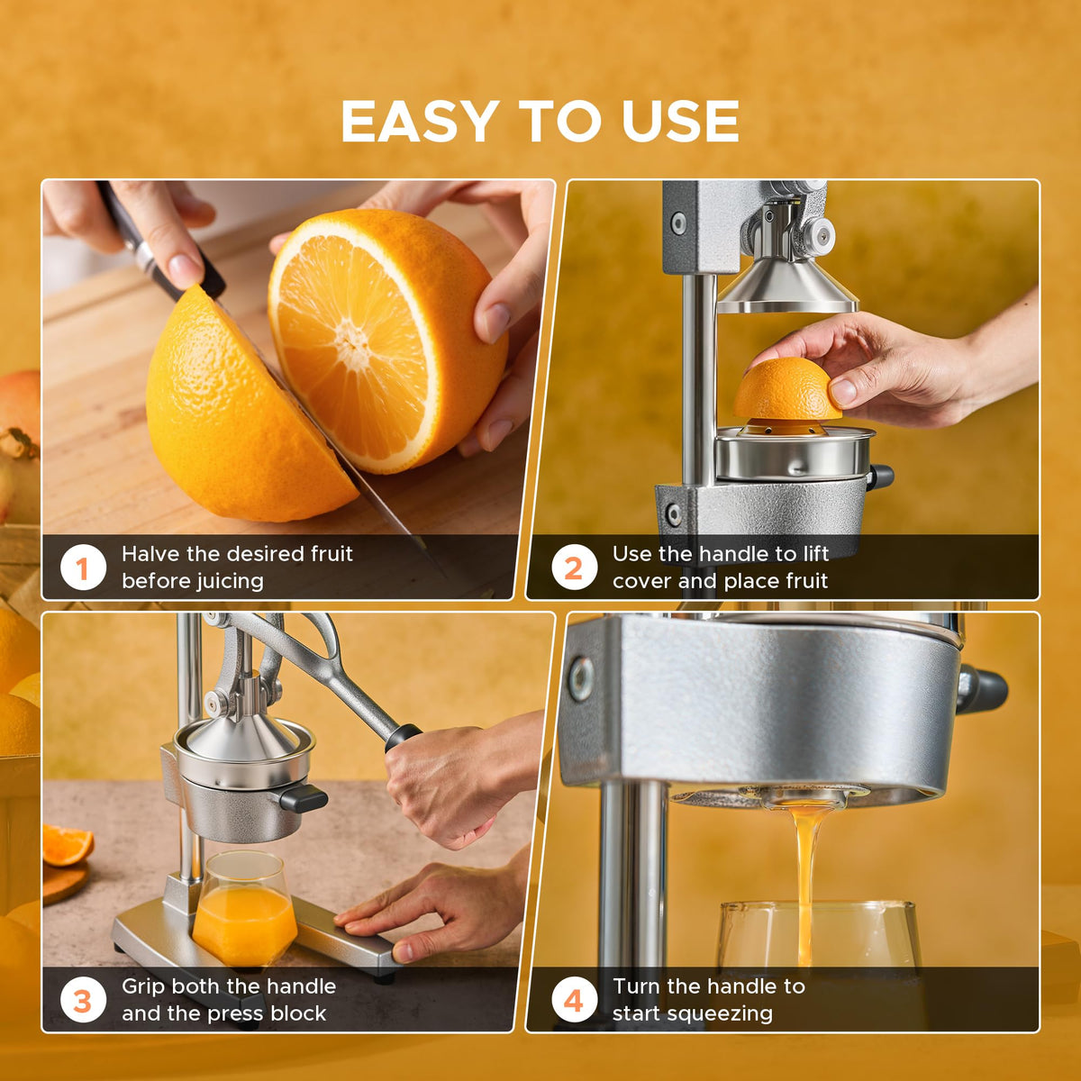 Cast Iron Manual Citrus Juicer with Strainer A4381