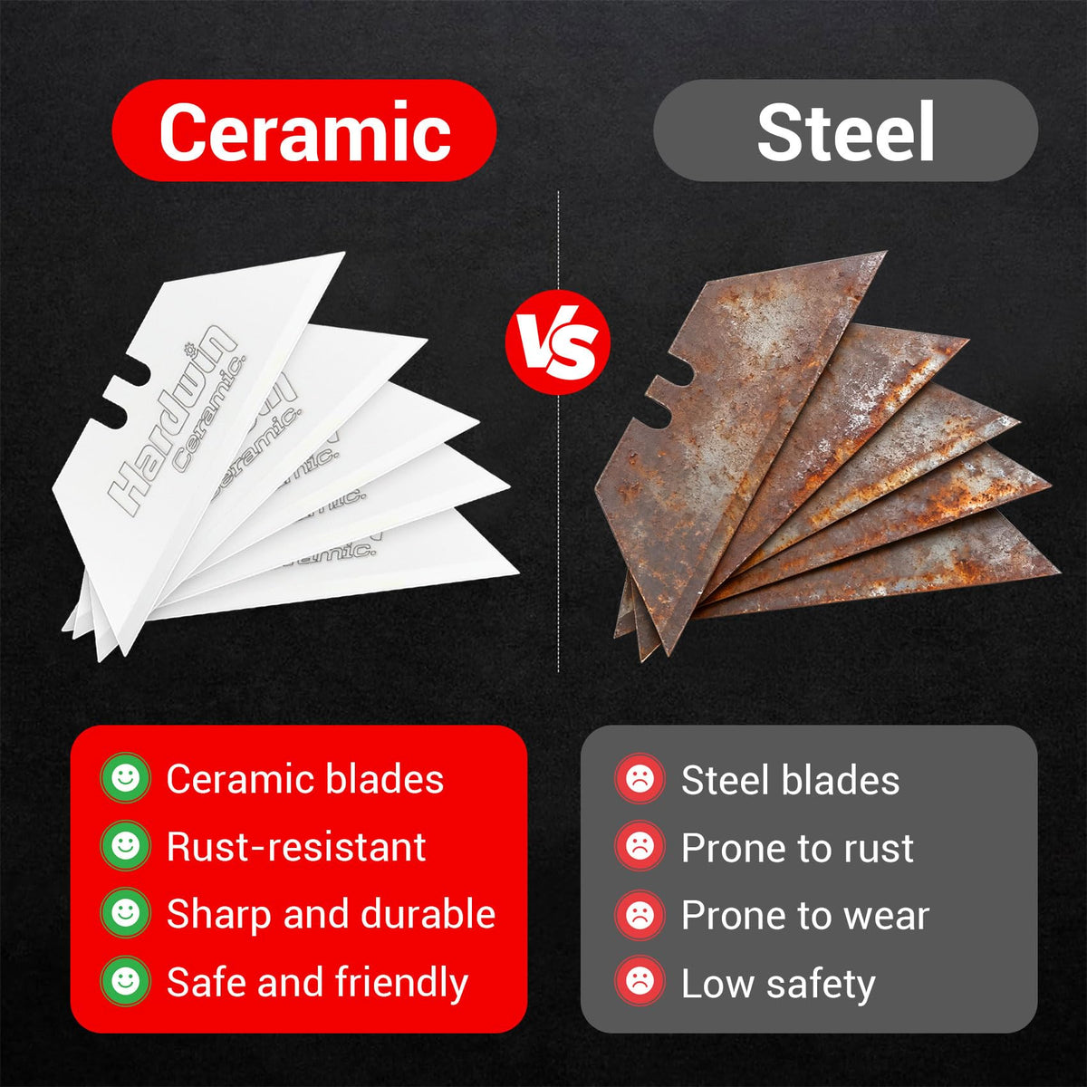 5-Pack Zirconia Ceramic Utility Knife Blades H378