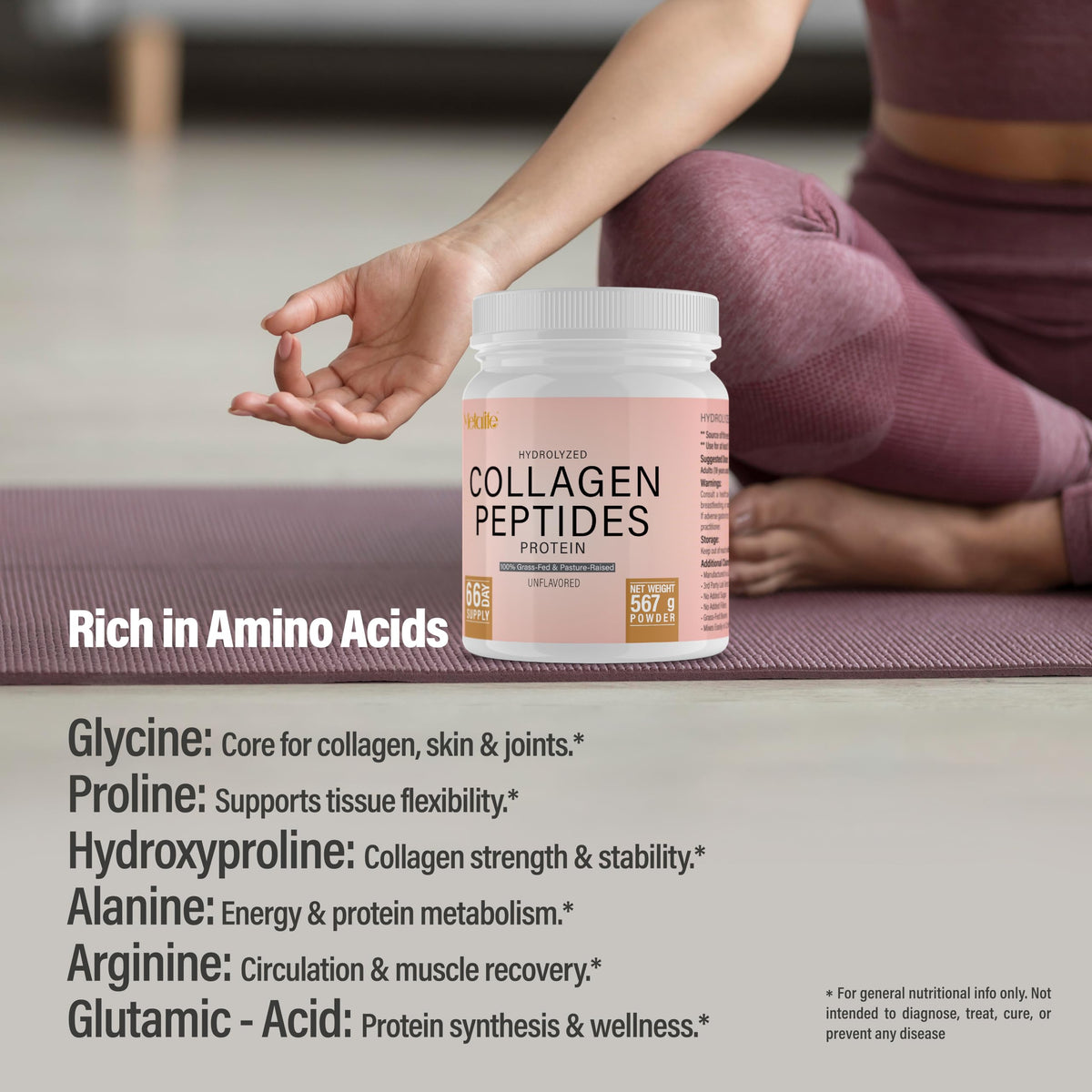 Hydrolyzed Collagen Peptides Powder 20 Oz Unflavored T6705
