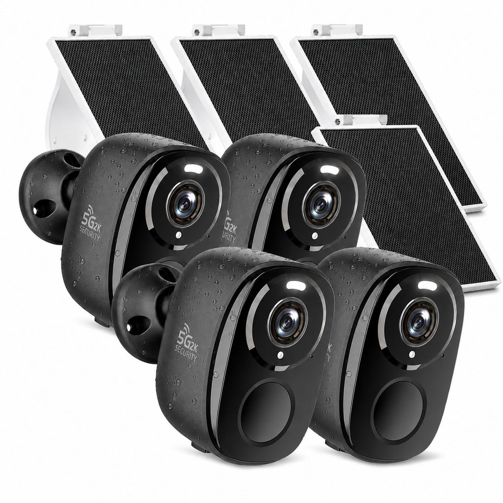 5GHz/2.4G Wireless Outdoor Security Cameras with Solar Panels F940