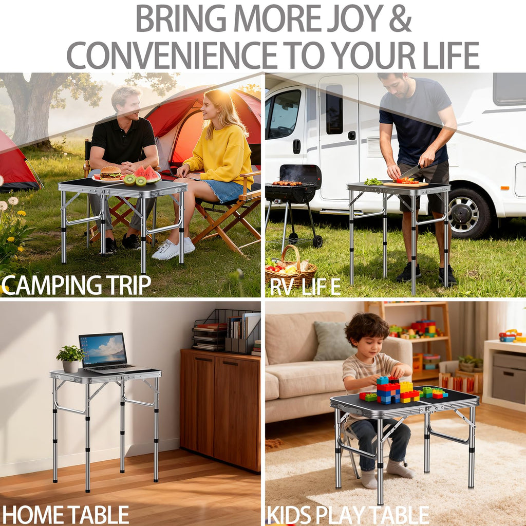Portable Folding Table 3 Heights Adjustable 23'' L x 16'' W I81166