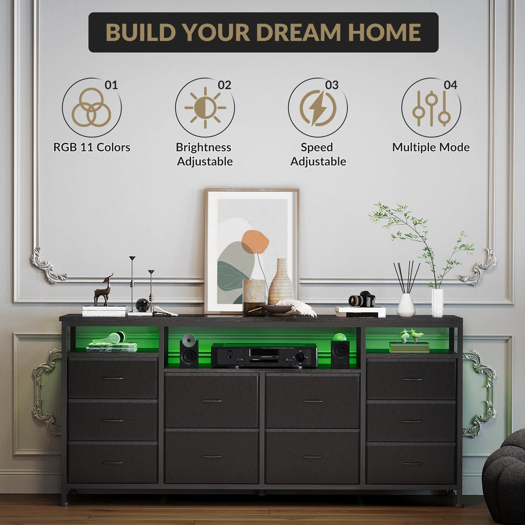 Dresser TV Stand with LED Lights H403