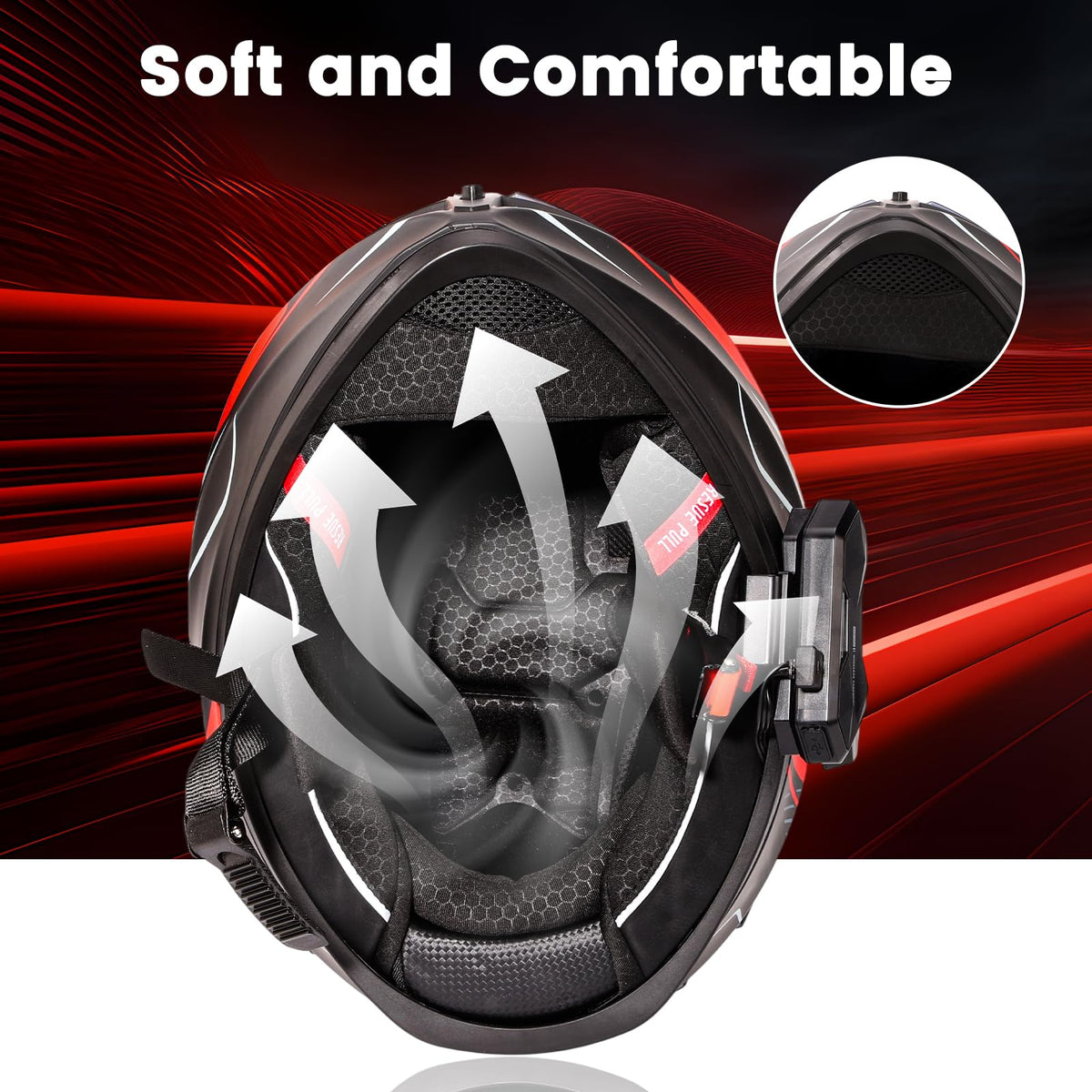 Modular Motorcycle Helmet Full Face Intercom System B547
