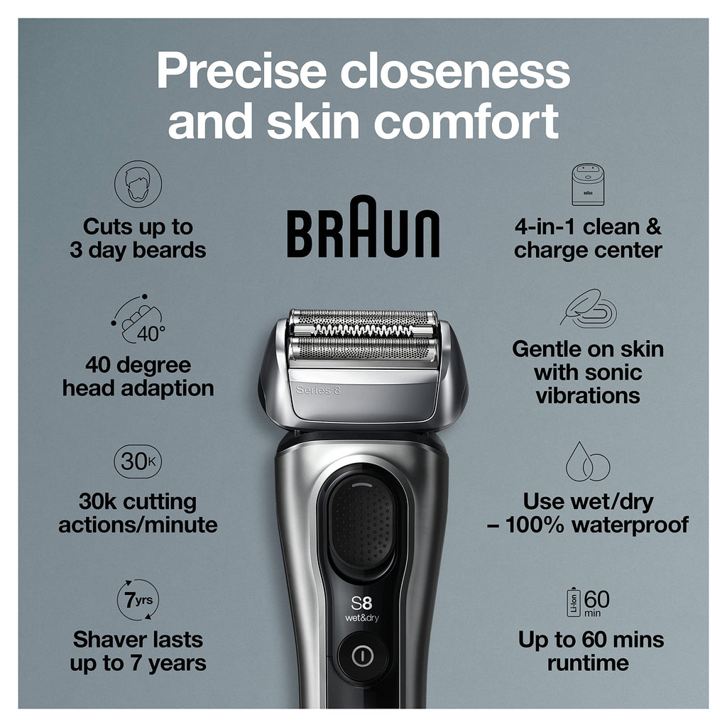 Electric Foil Shaver with Precision Beard Trimmer S438