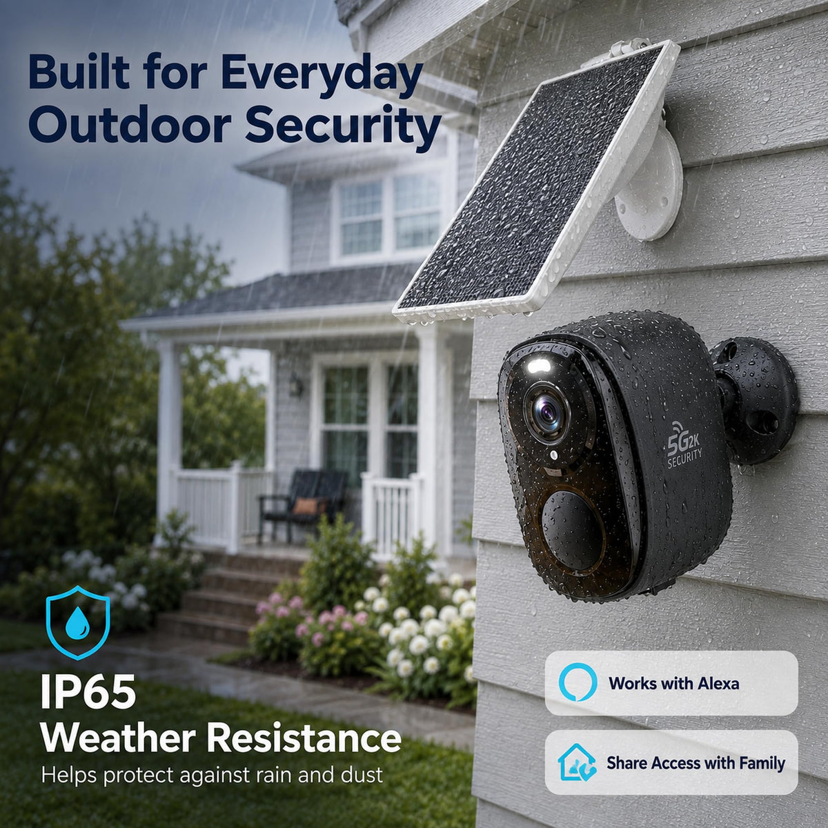 5GHz/2.4G Wireless Outdoor Security Cameras with Solar Panels F940