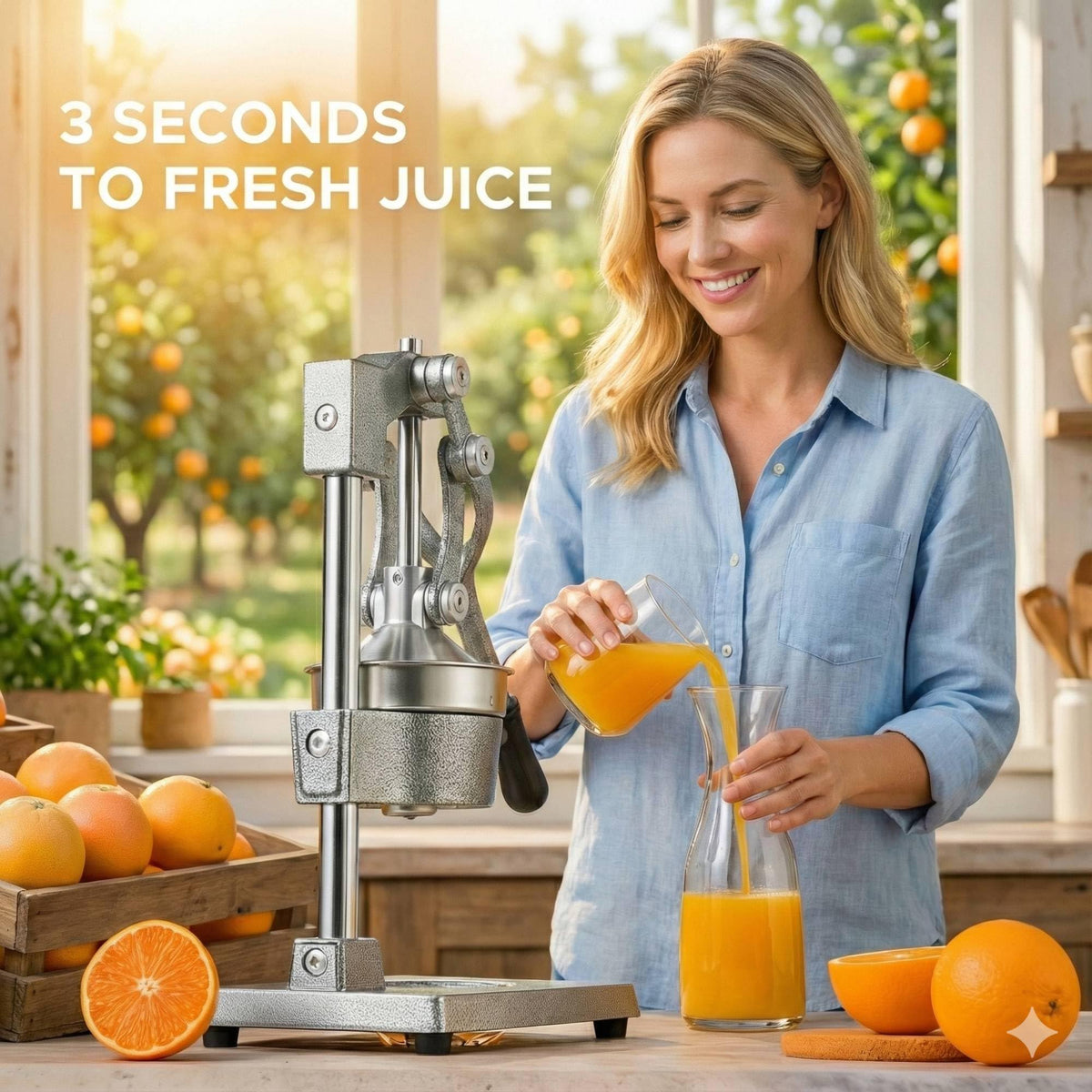 Cast Iron Manual Citrus Juicer with Strainer A4381